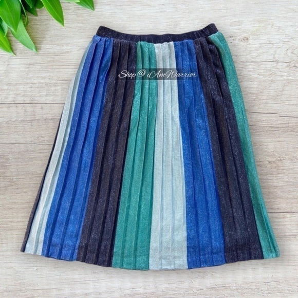 Anthropologie Maeve shimmer color-block ombré pleated skirt *shop@iamwarrior - Picture 5 of 10